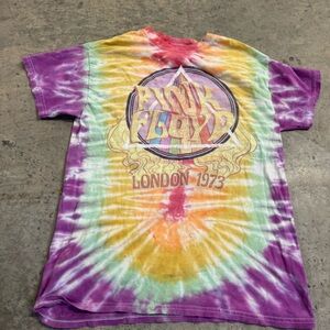 Pink Floyd Multicolor Tie-Dye Short Sleeve Graphic Tee Sz S/M Band Hippie‎ Y2k